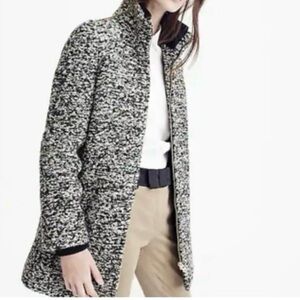 Jcrew Women's Black and White Boucle winter Coat. Garment bag included